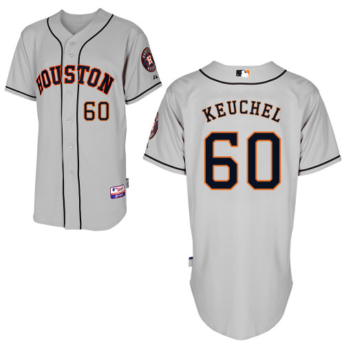 Dallas Keuchel #60 MLB Jersey-Houston Astros Men's Authentic Road Gray Cool Base Baseball Jersey